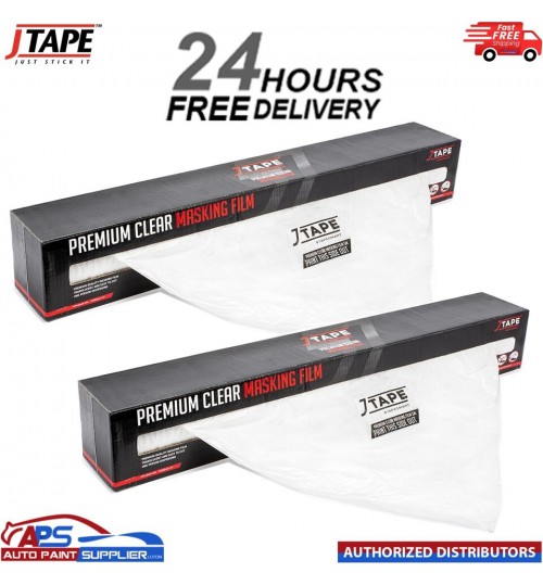 2 x J TAPE polymask Premium Plastic Clear Car Masking Film Sheeting 4m x 150m